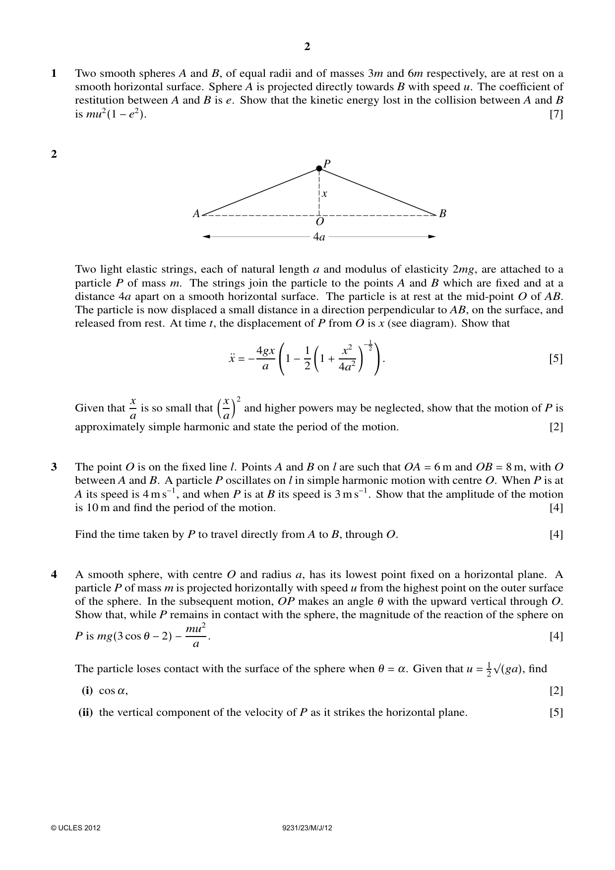 Cambridge A Level Mathematics - Further 9231 2012 May/June Paper 2 · Variant 3 question paper, page 2 of 8