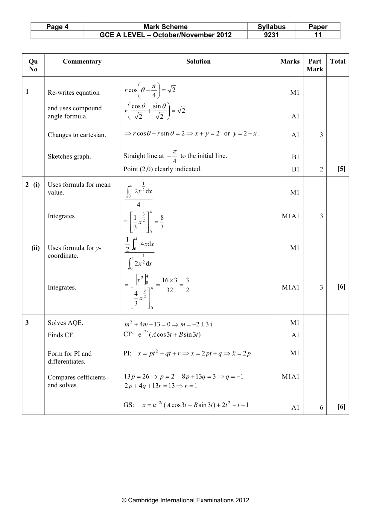 Mark scheme, page 4 of 12