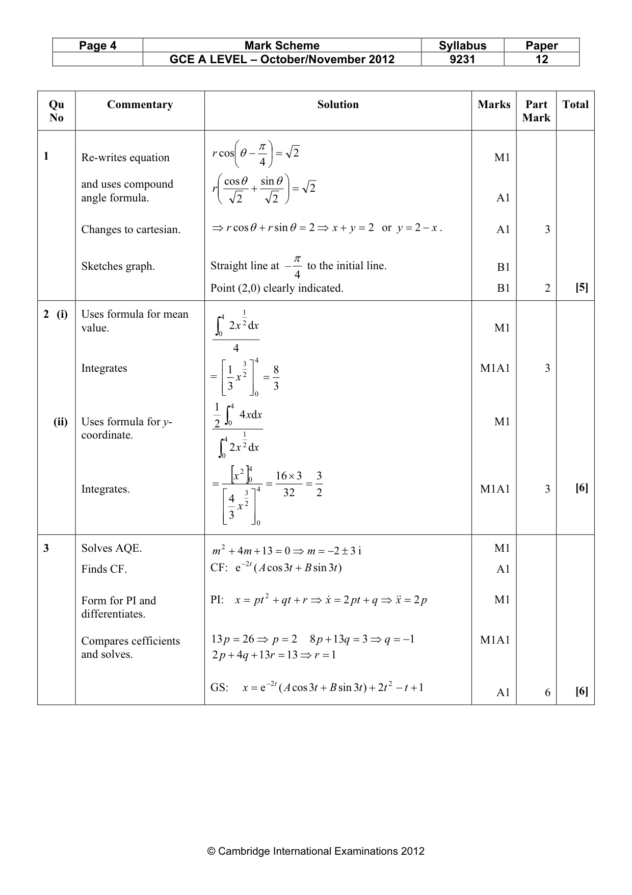 Mark scheme, page 4 of 12