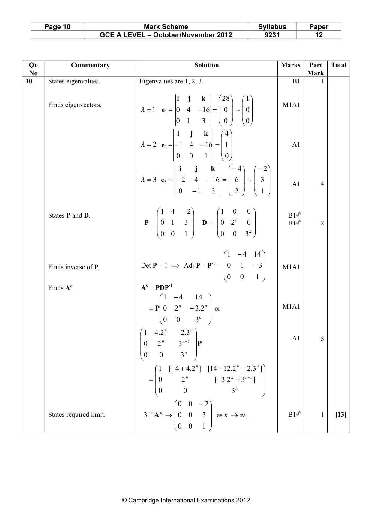 Mark scheme, page 10 of 12