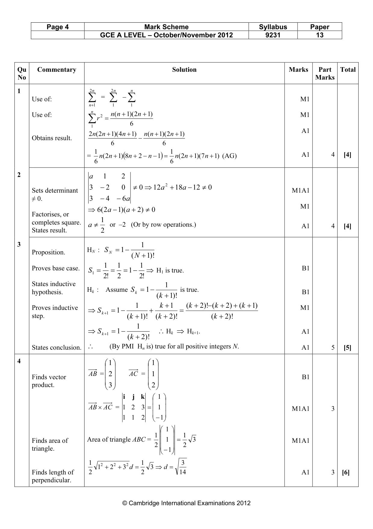 Mark scheme, page 4 of 10