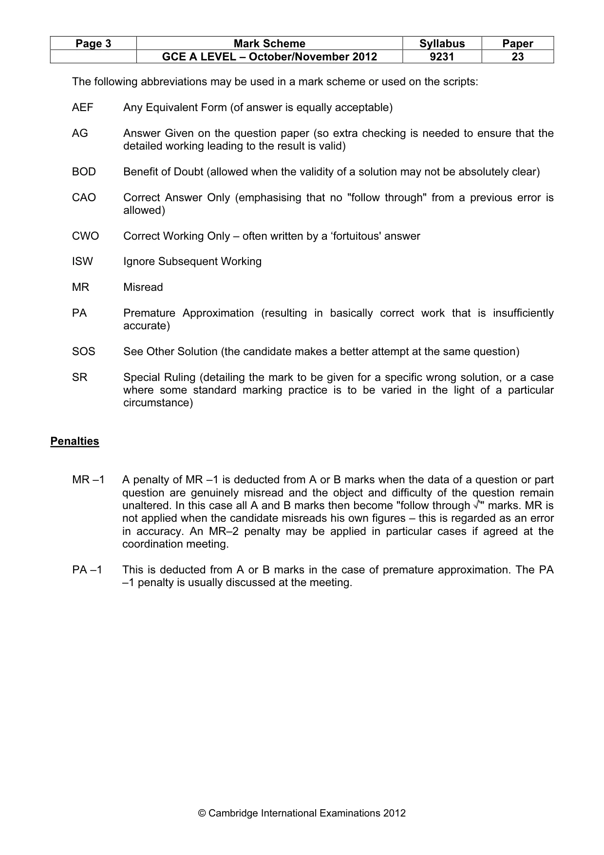 Mark scheme, page 3 of 10