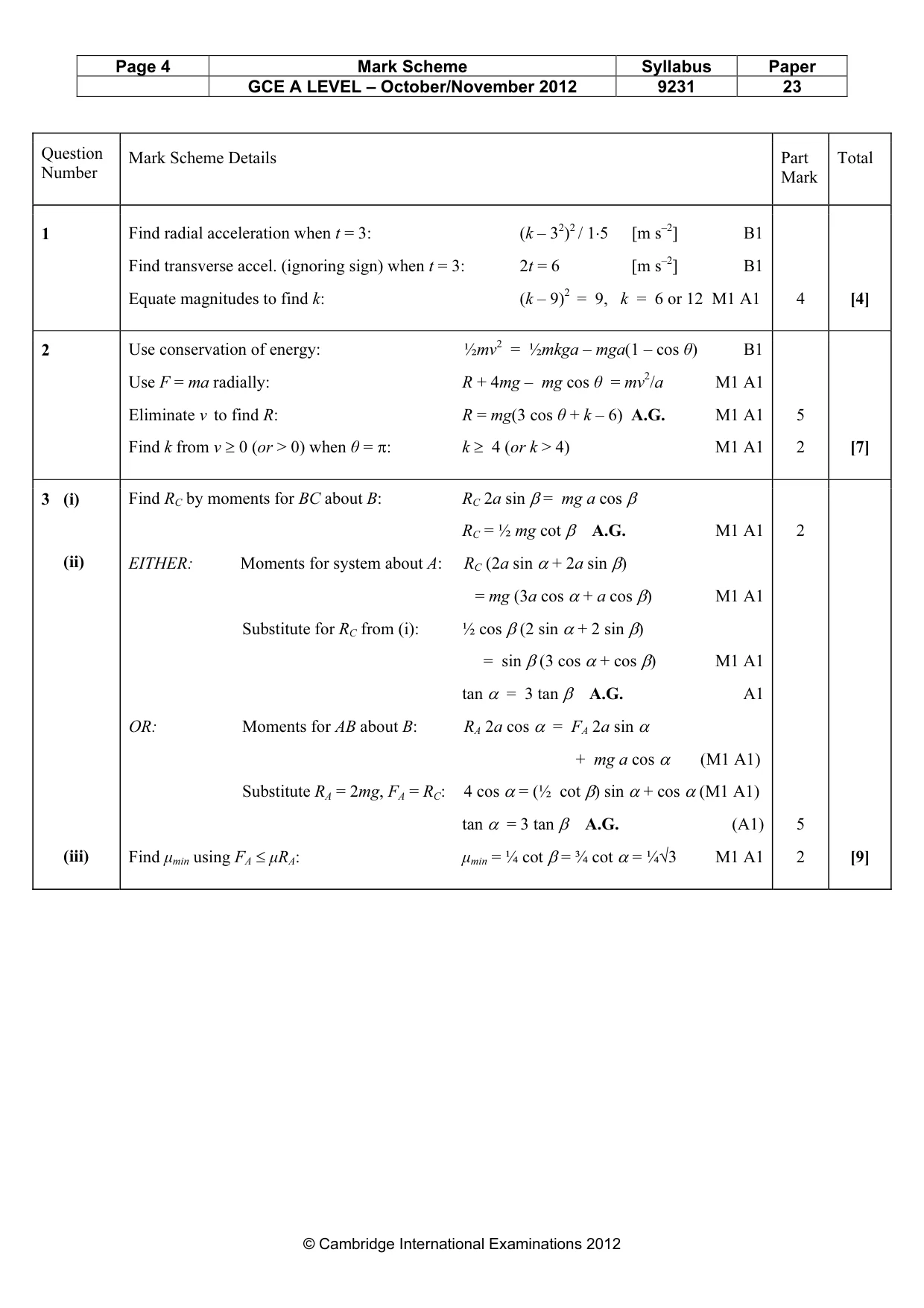 Mark scheme, page 4 of 10