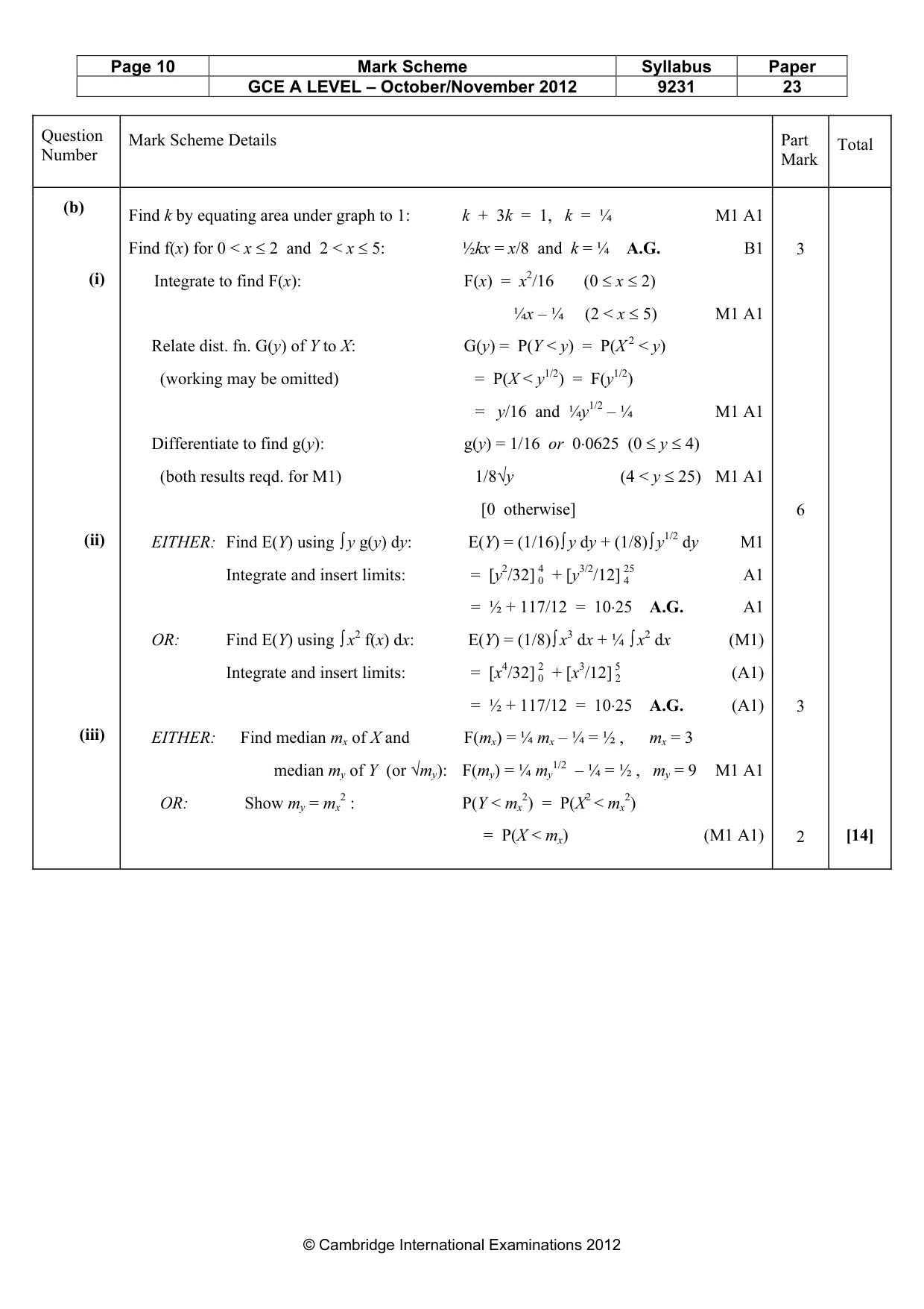 Mark scheme, page 10 of 10