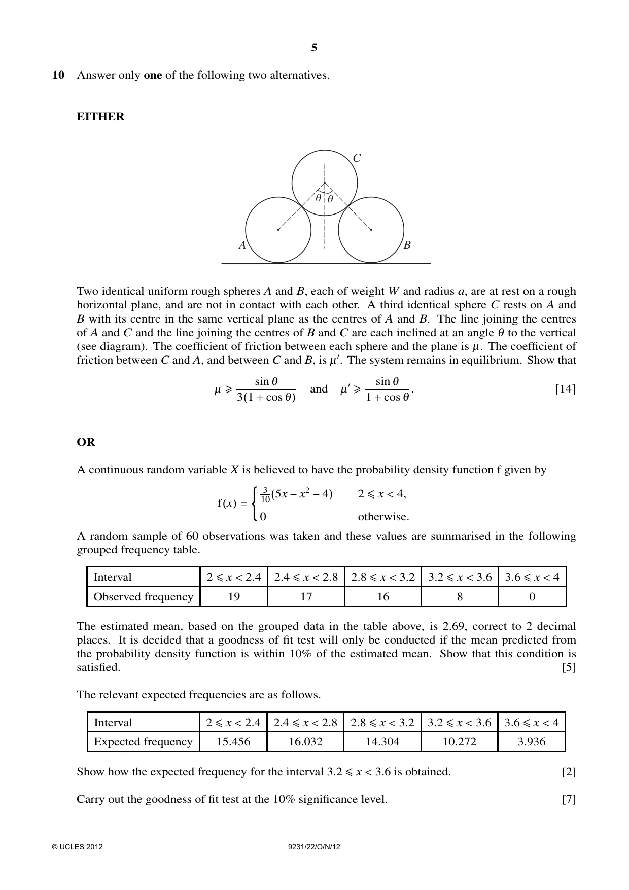 Cambridge A Level Mathematics - Further 9231 2012 Oct/Nov Paper 2 · Variant 2 question paper, page 5 of 8