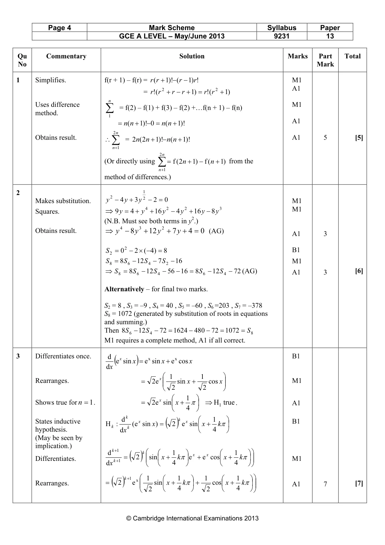 Mark scheme, page 4 of 10
