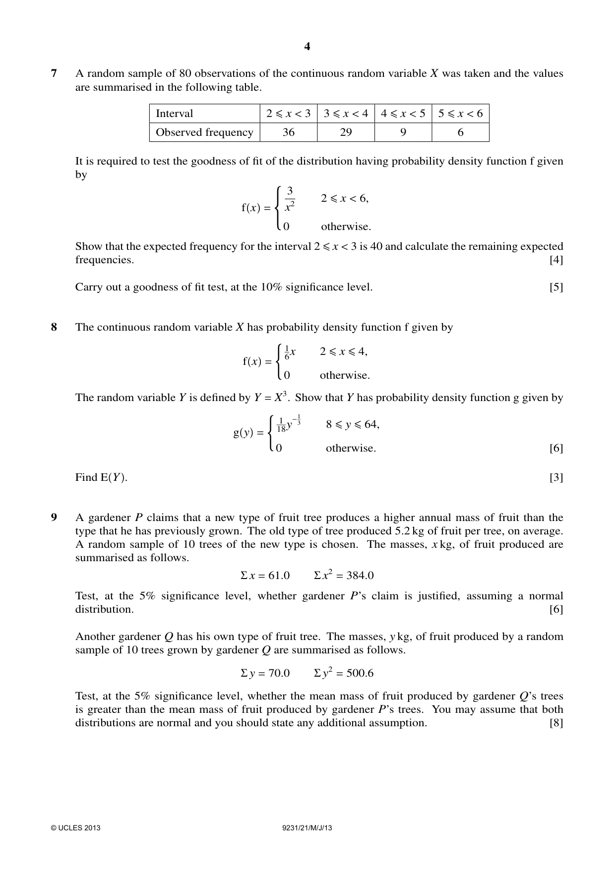 Cambridge A Level Mathematics - Further 9231 2013 May/June Paper 2 · Variant 1 question paper, page 4 of 8