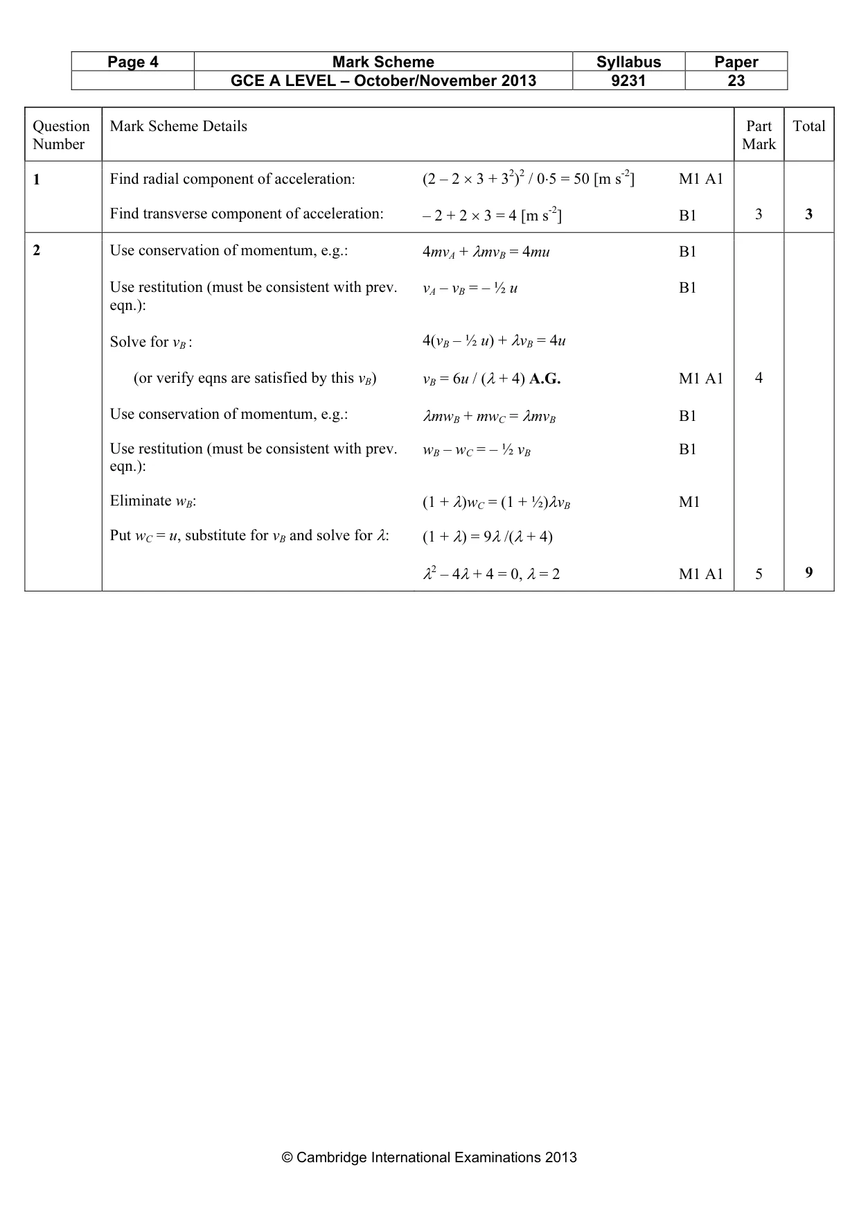 Mark scheme, page 4 of 11