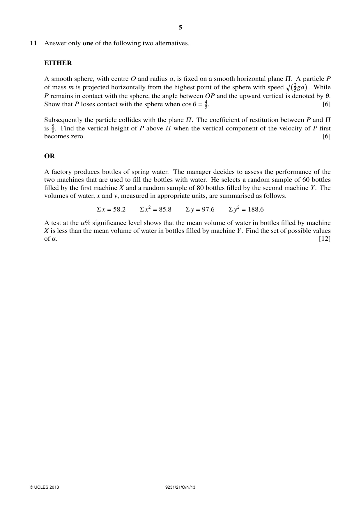 Cambridge A Level Mathematics - Further 9231 2013 Oct/Nov Paper 2 · Variant 1 question paper, page 5 of 8
