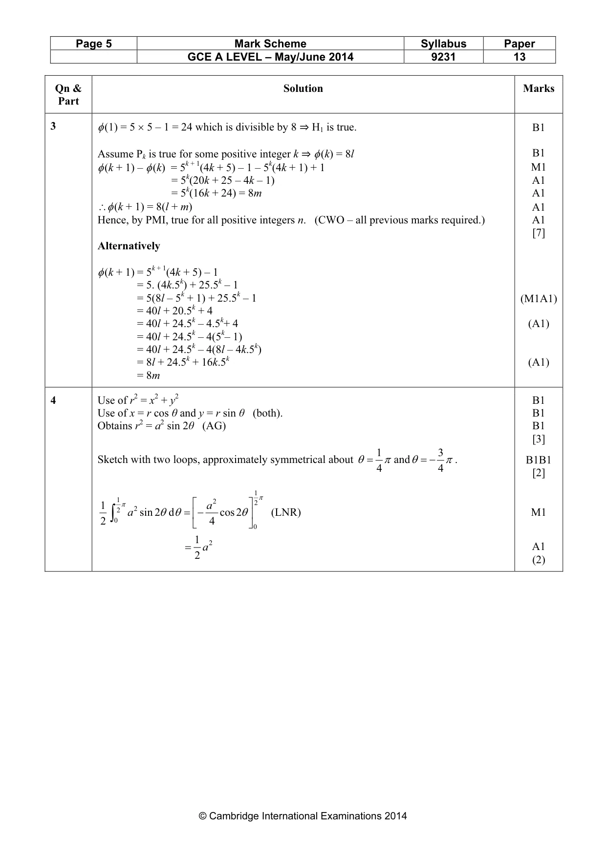 Mark scheme, page 5 of 12