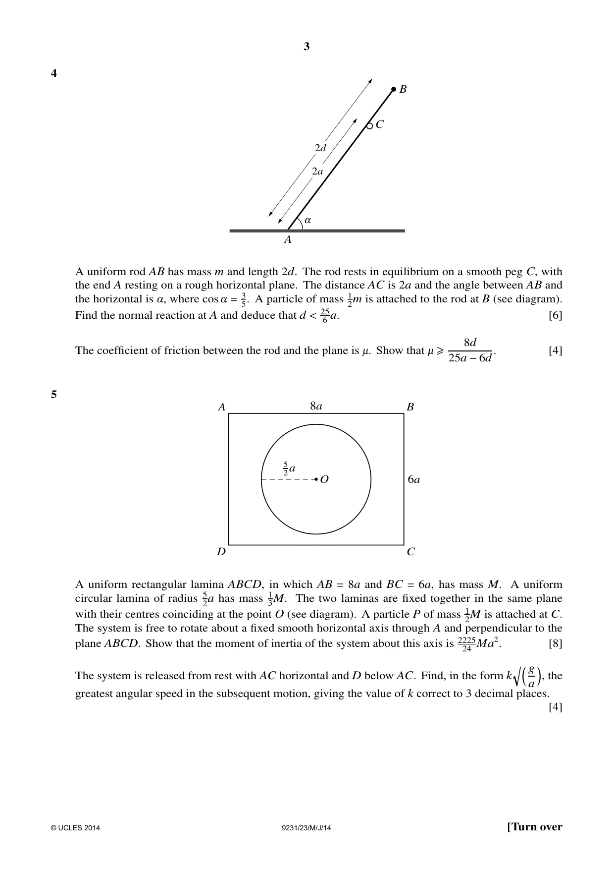 Cambridge A Level Mathematics - Further 9231 2014 May/June Paper 2 · Variant 3 question paper, page 3 of 8