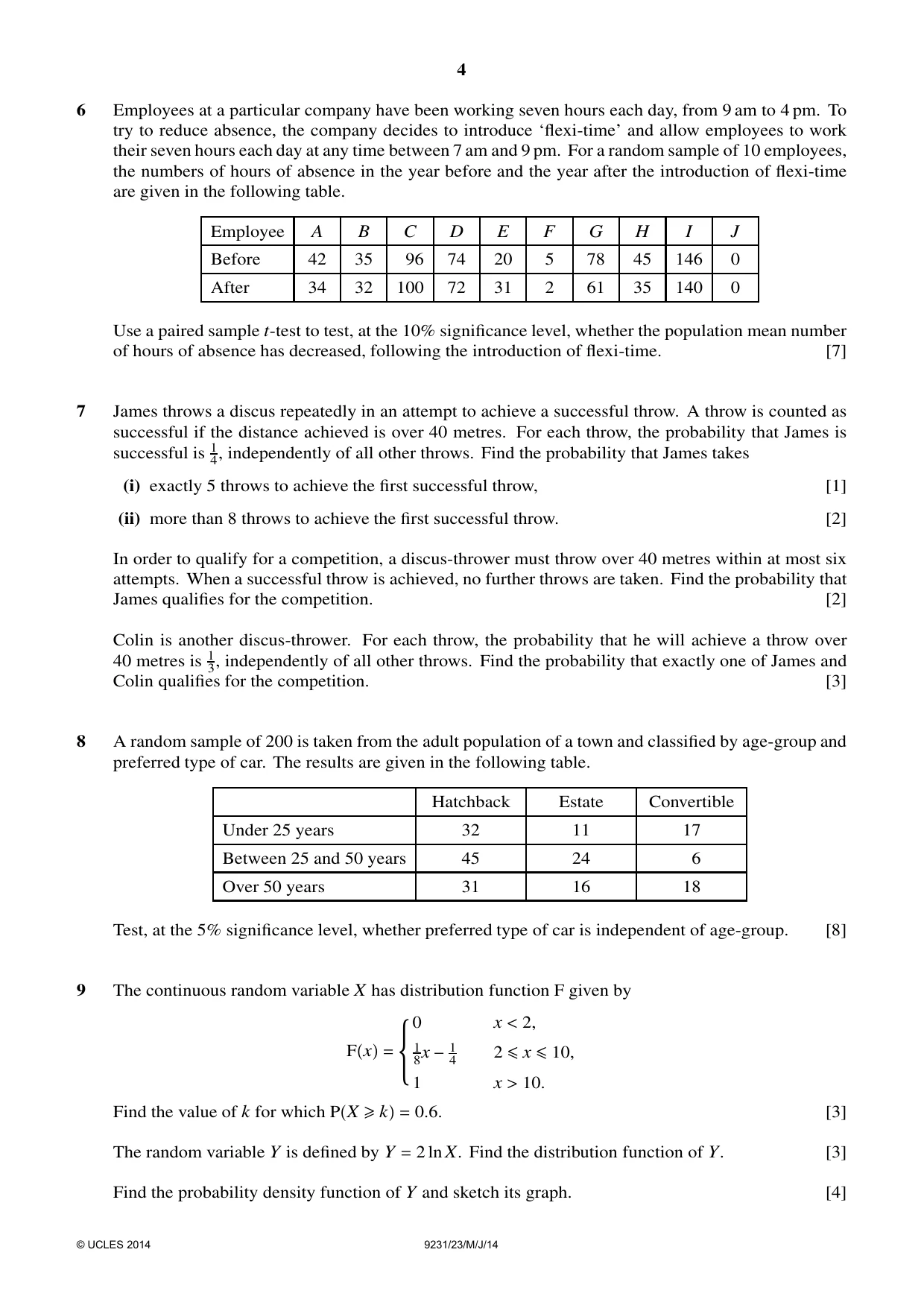 Cambridge A Level Mathematics - Further 9231 2014 May/June Paper 2 · Variant 3 question paper, page 4 of 8