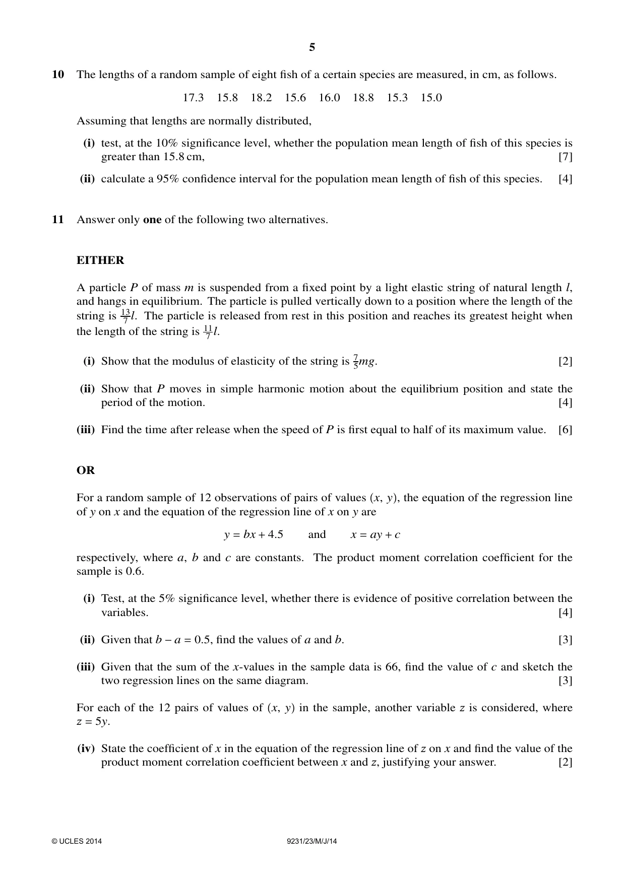 Cambridge A Level Mathematics - Further 9231 2014 May/June Paper 2 · Variant 3 question paper, page 5 of 8