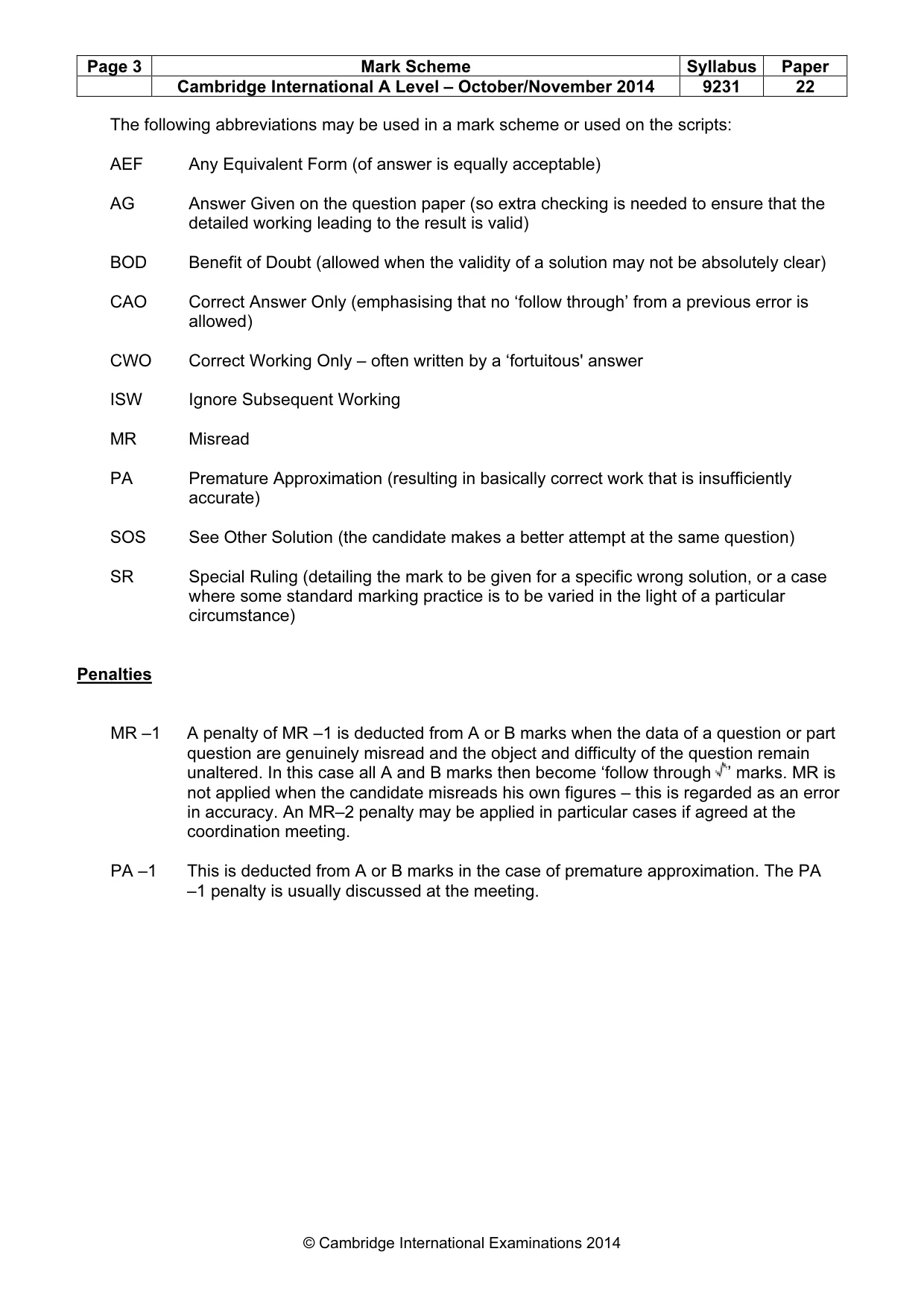 Mark scheme, page 3 of 12
