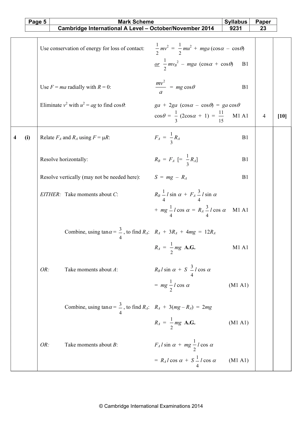 Mark scheme, page 5 of 12