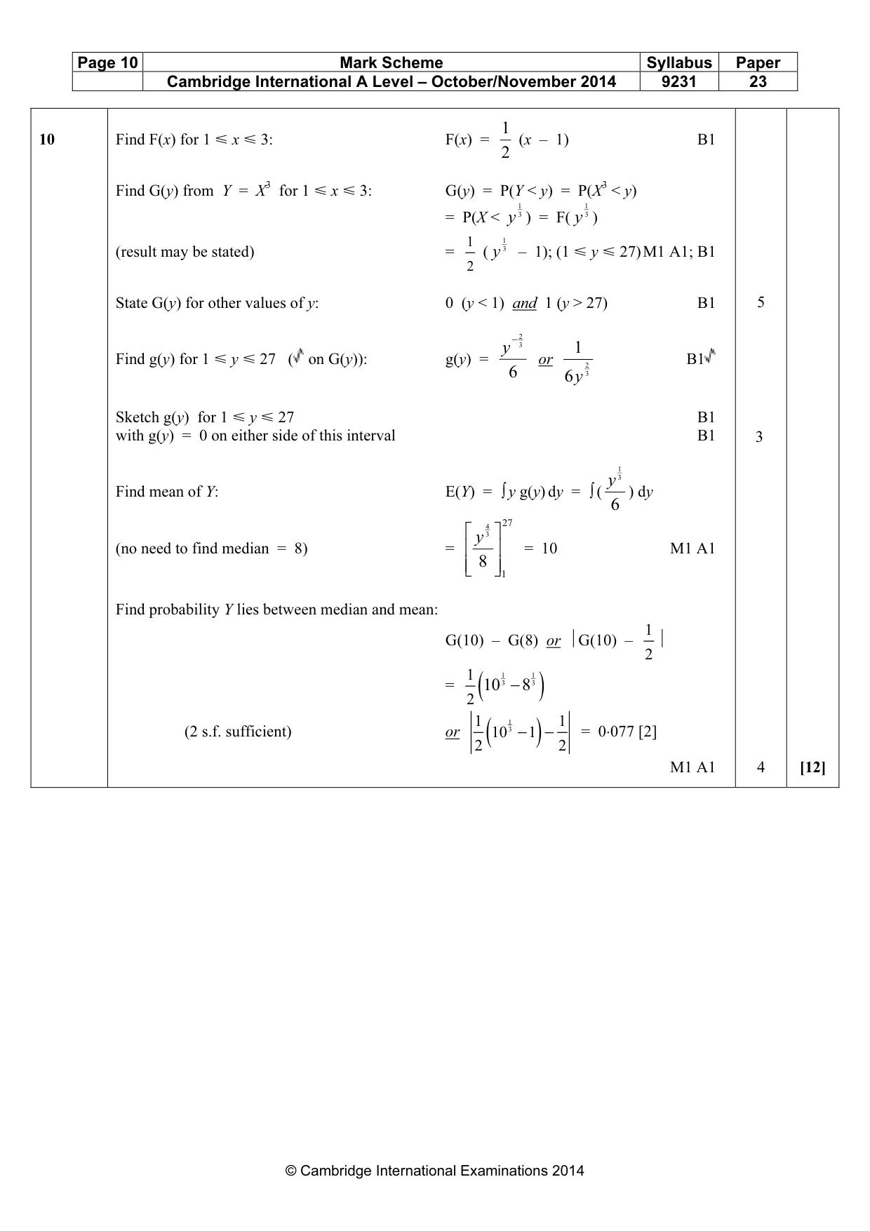 Mark scheme, page 10 of 12