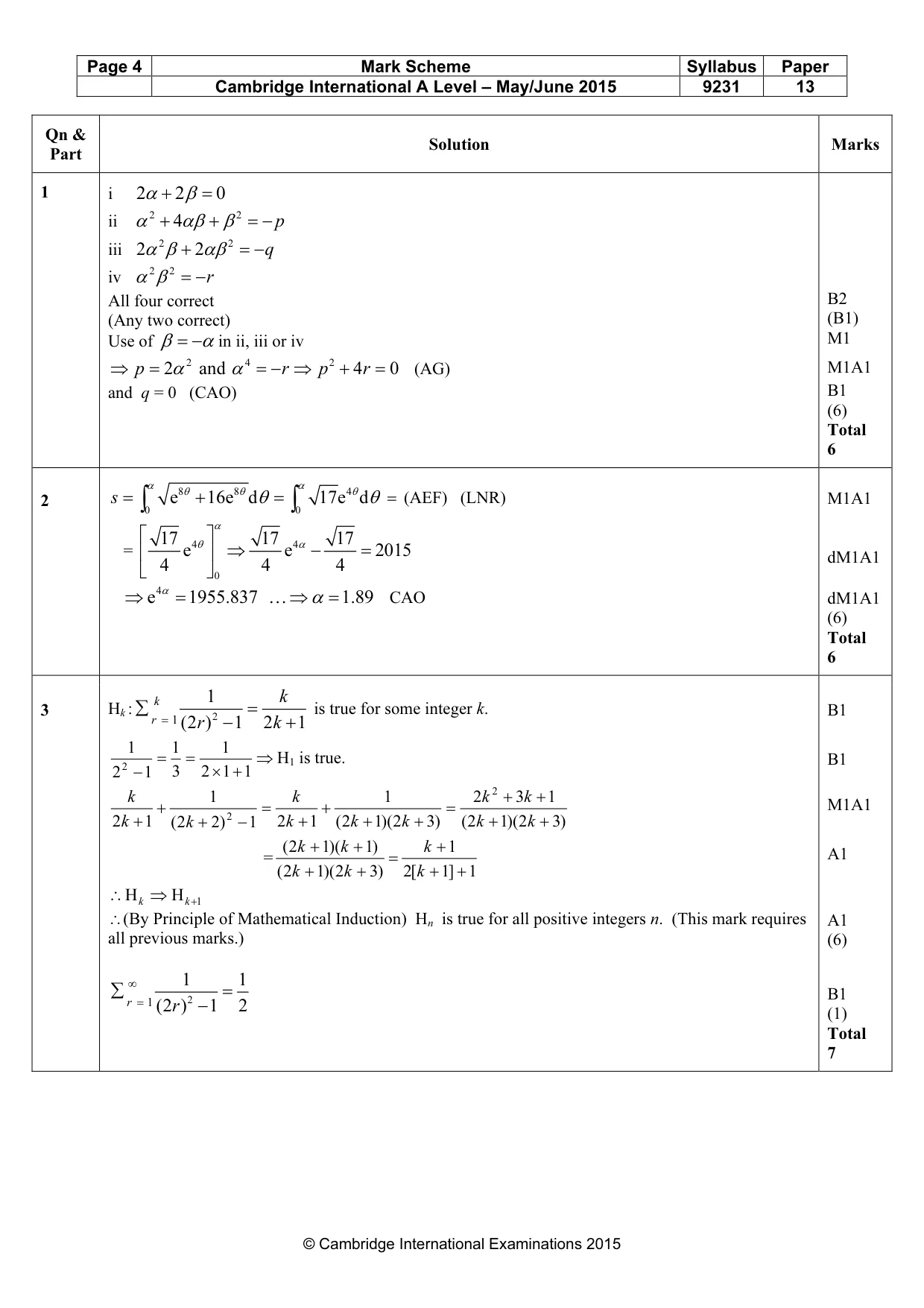 Mark scheme, page 4 of 10