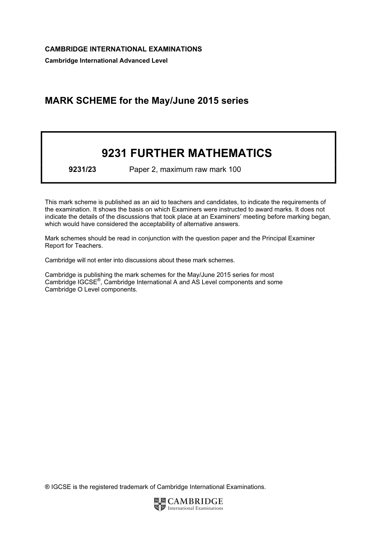 Mark scheme, page 1 of 7