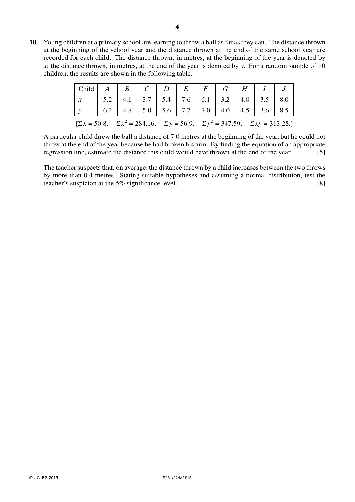 Cambridge A Level Mathematics - Further 9231 2015 May/June Paper 2 · Variant 2 question paper, page 4 of 8