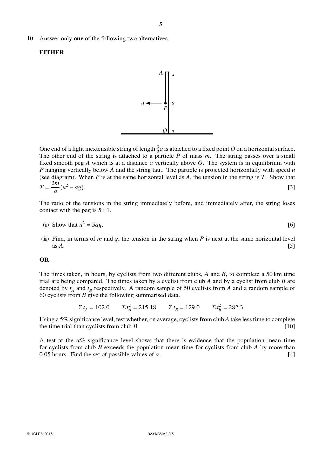 Cambridge A Level Mathematics - Further 9231 2015 May/June Paper 2 · Variant 3 question paper, page 5 of 8