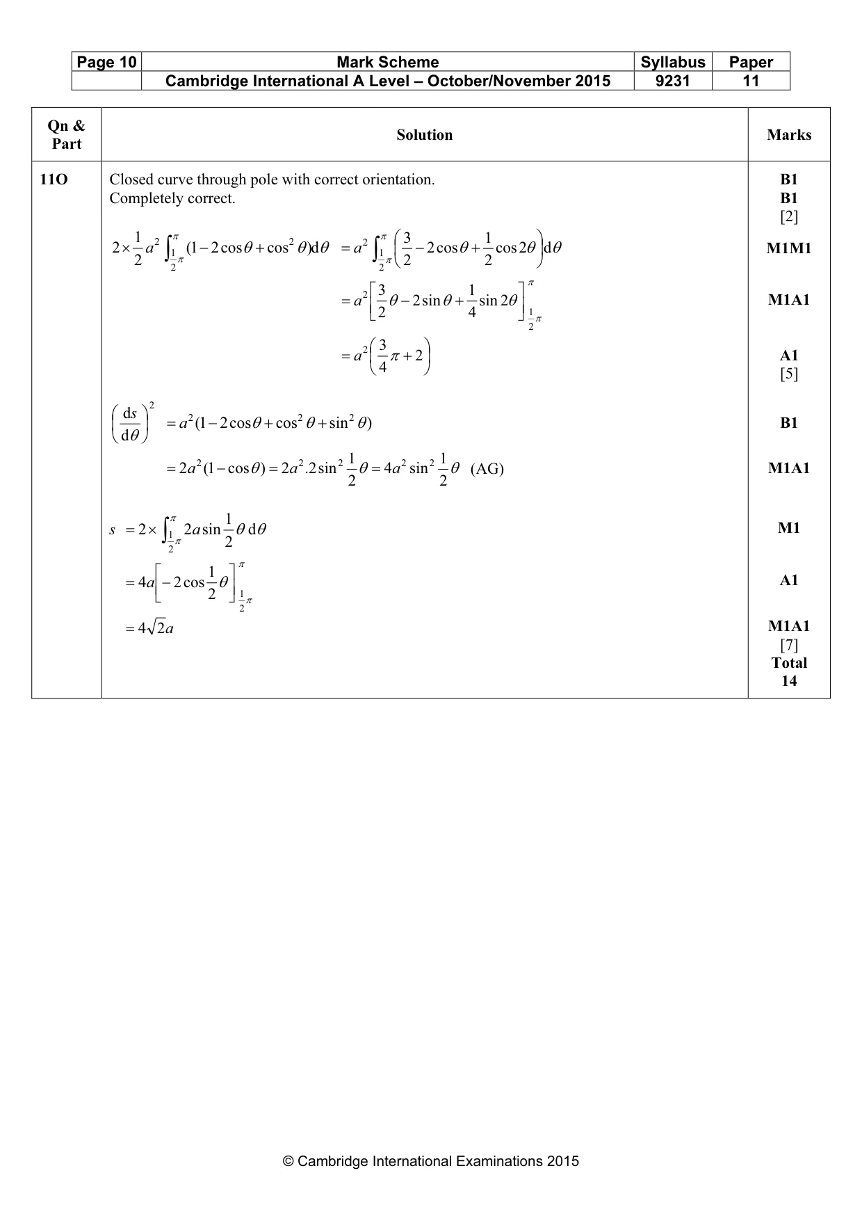 Mark scheme, page 10 of 10