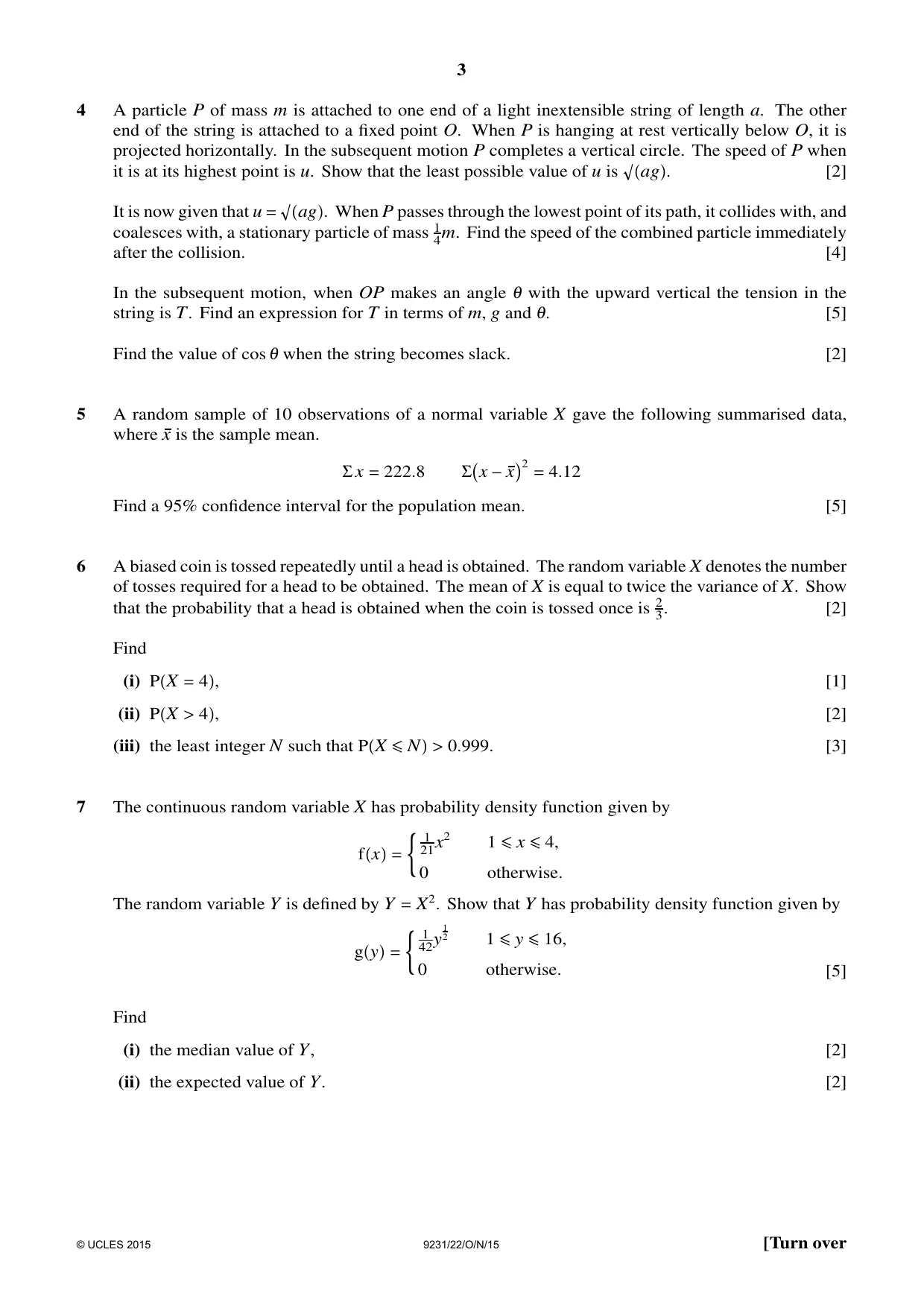 Cambridge A Level Mathematics - Further 9231 2015 Oct/Nov Paper 2 · Variant 2 question paper, page 3 of 8