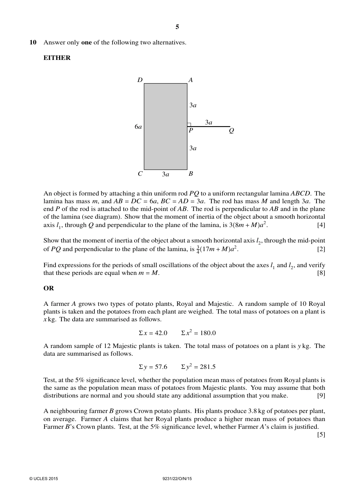 Cambridge A Level Mathematics - Further 9231 2015 Oct/Nov Paper 2 · Variant 2 question paper, page 5 of 8
