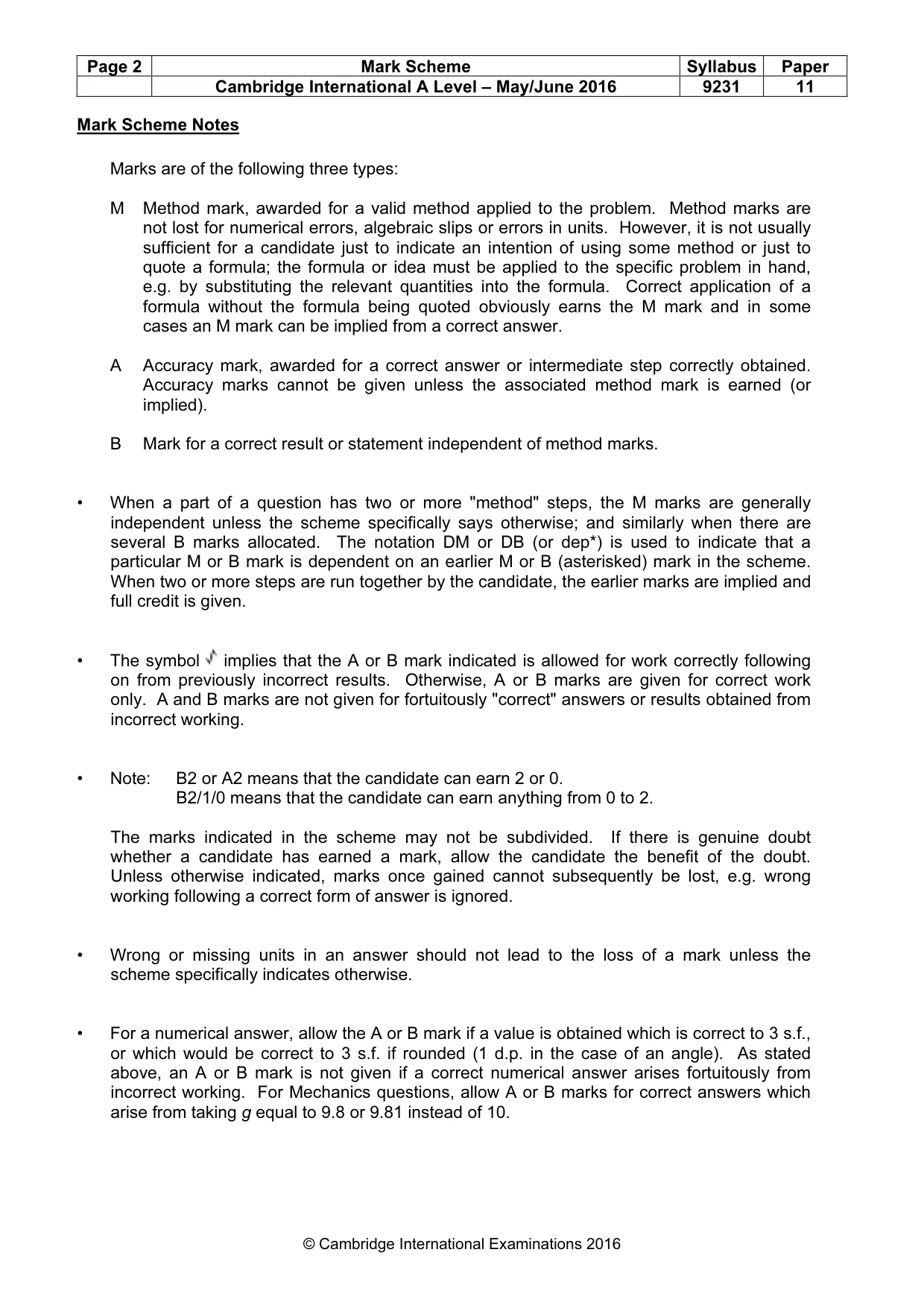 Mark scheme, page 2 of 10