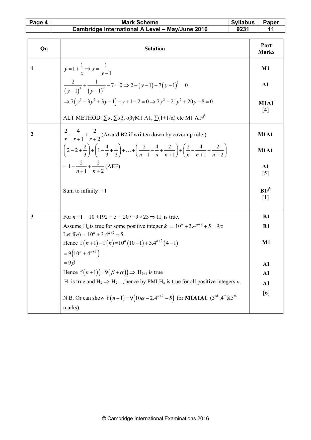 Mark scheme, page 4 of 10