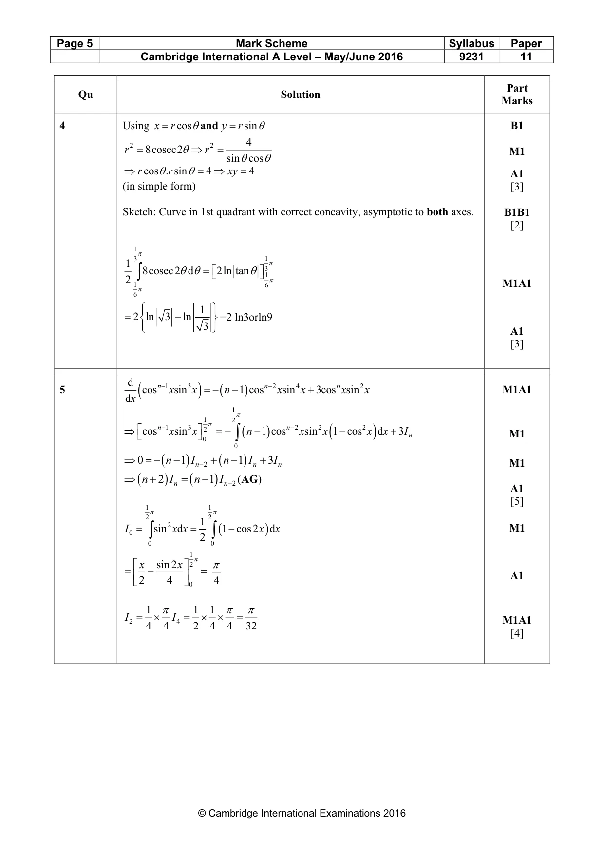 Mark scheme, page 5 of 10