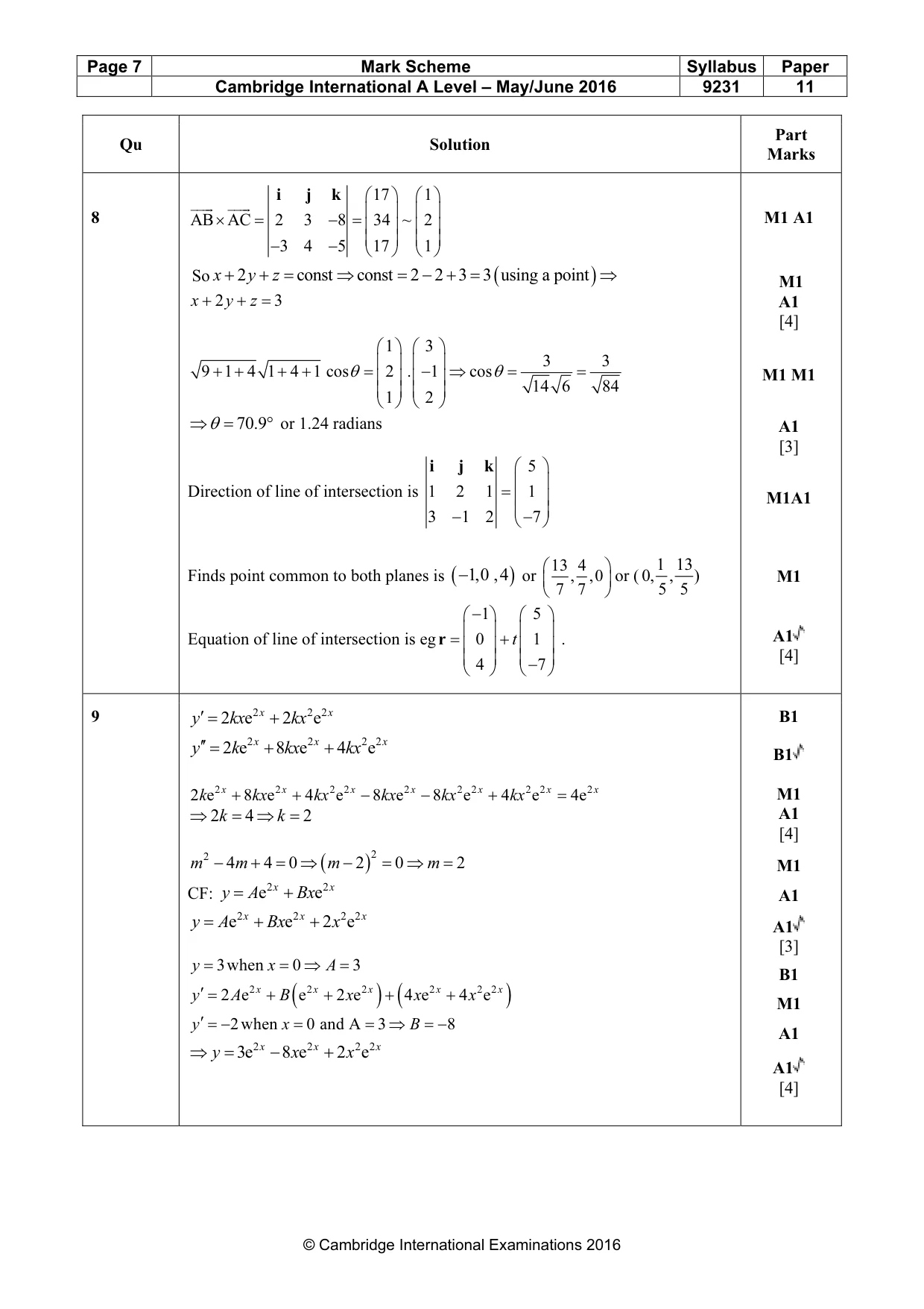 Mark scheme, page 7 of 10