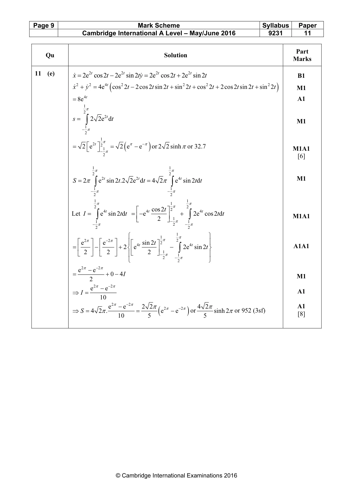 Mark scheme, page 9 of 10