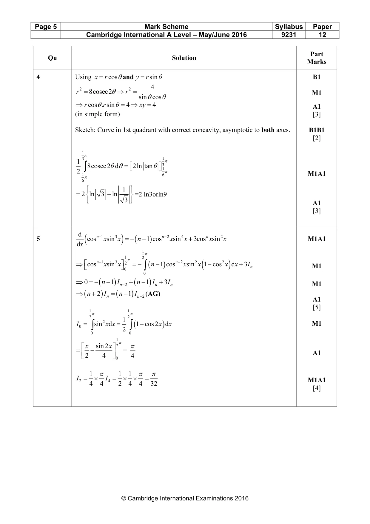 Mark scheme, page 5 of 10