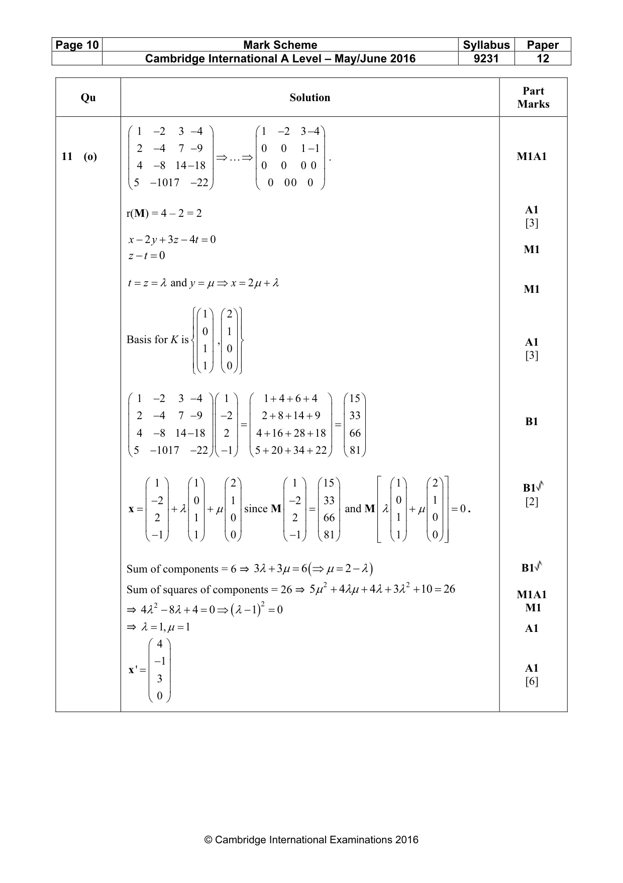 Mark scheme, page 10 of 10