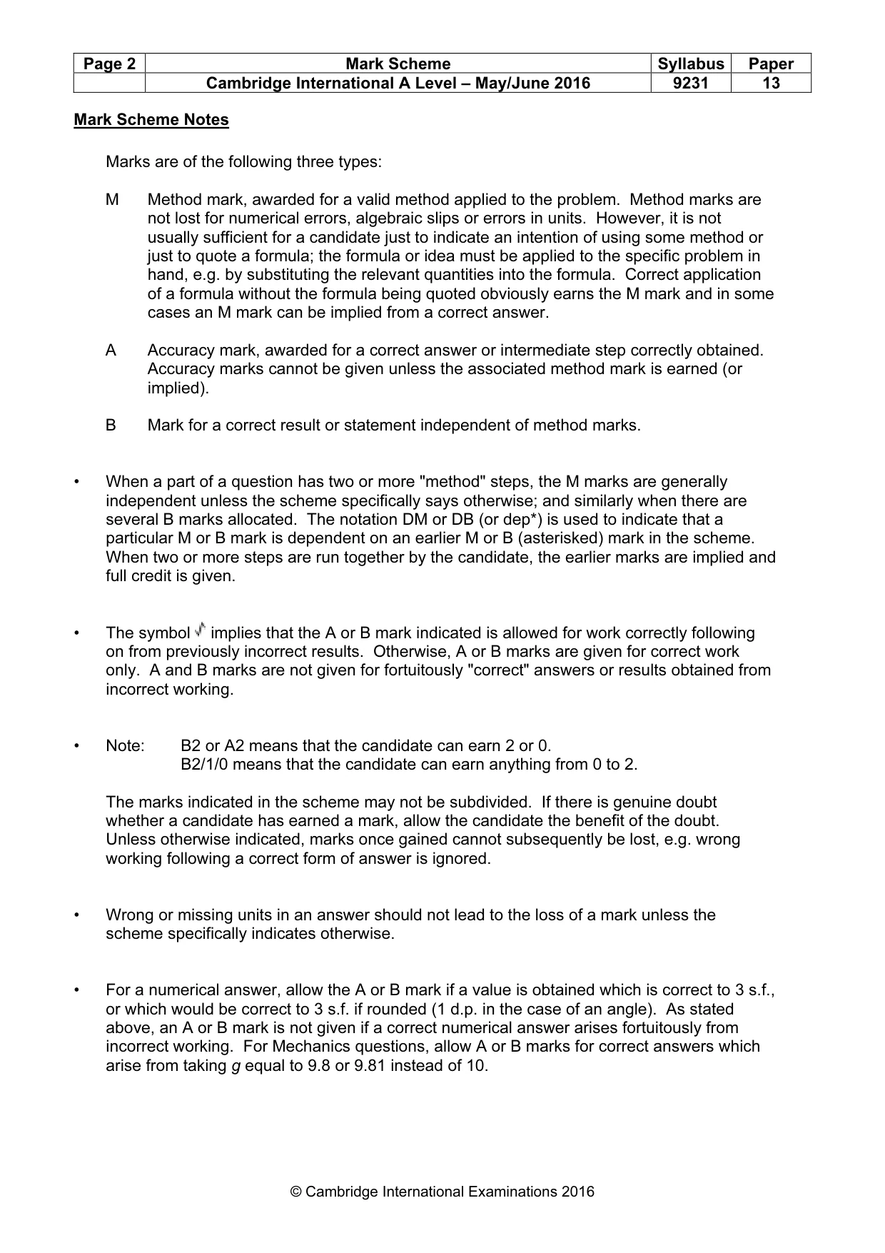 Mark scheme, page 2 of 10