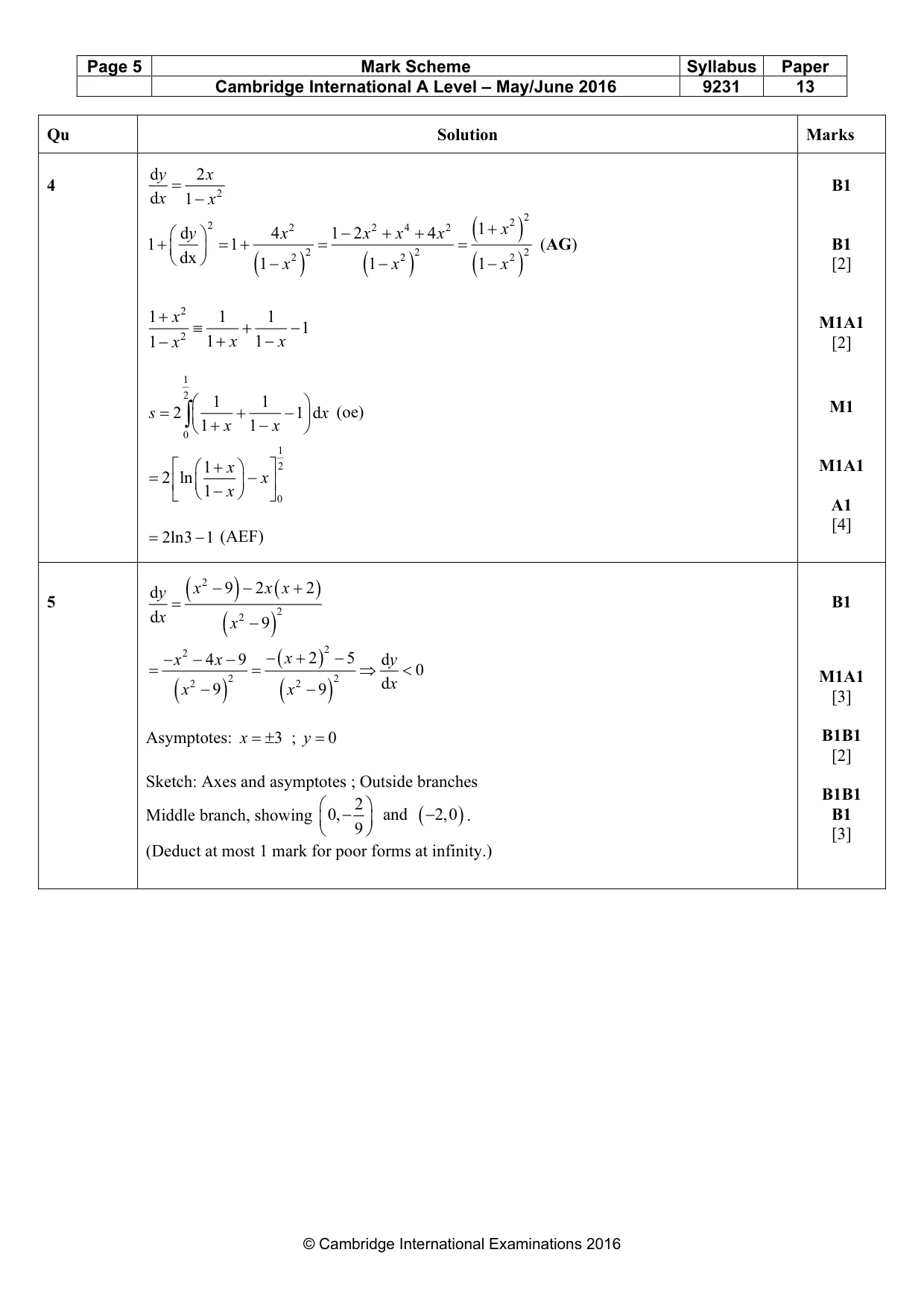 Mark scheme, page 5 of 10