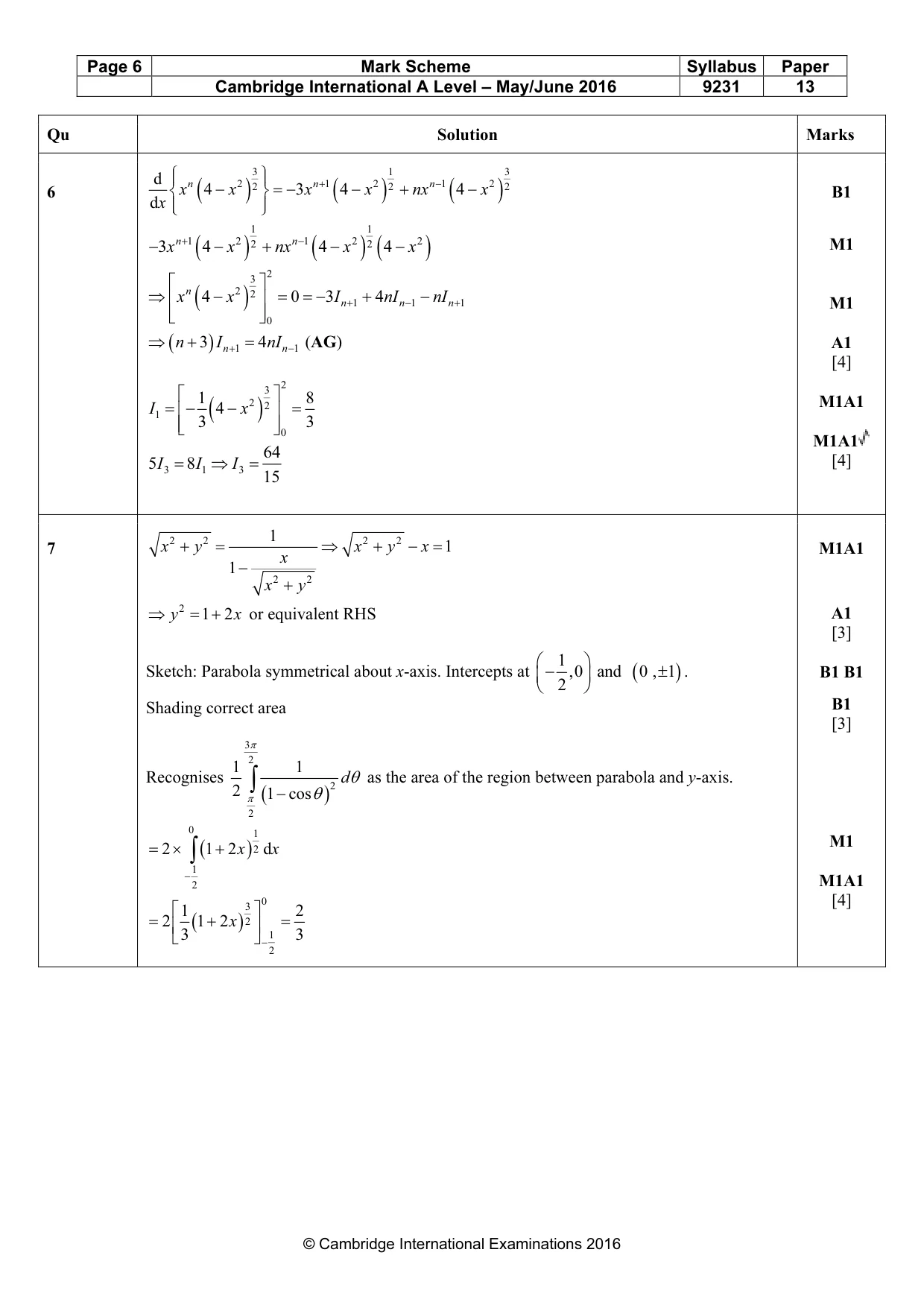 Mark scheme, page 6 of 10