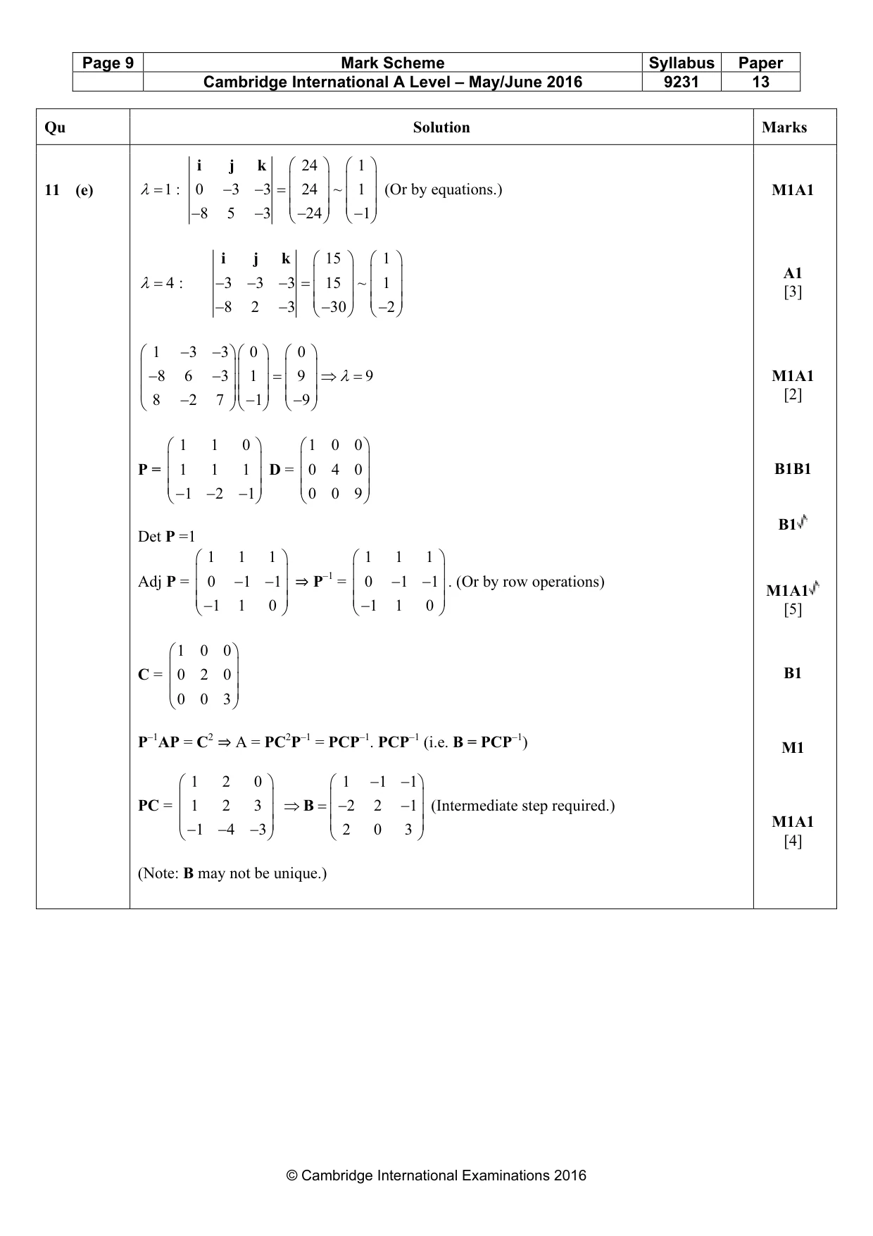 Mark scheme, page 9 of 10