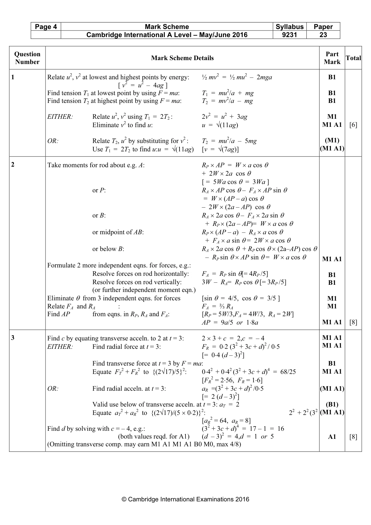 Mark scheme, page 4 of 8
