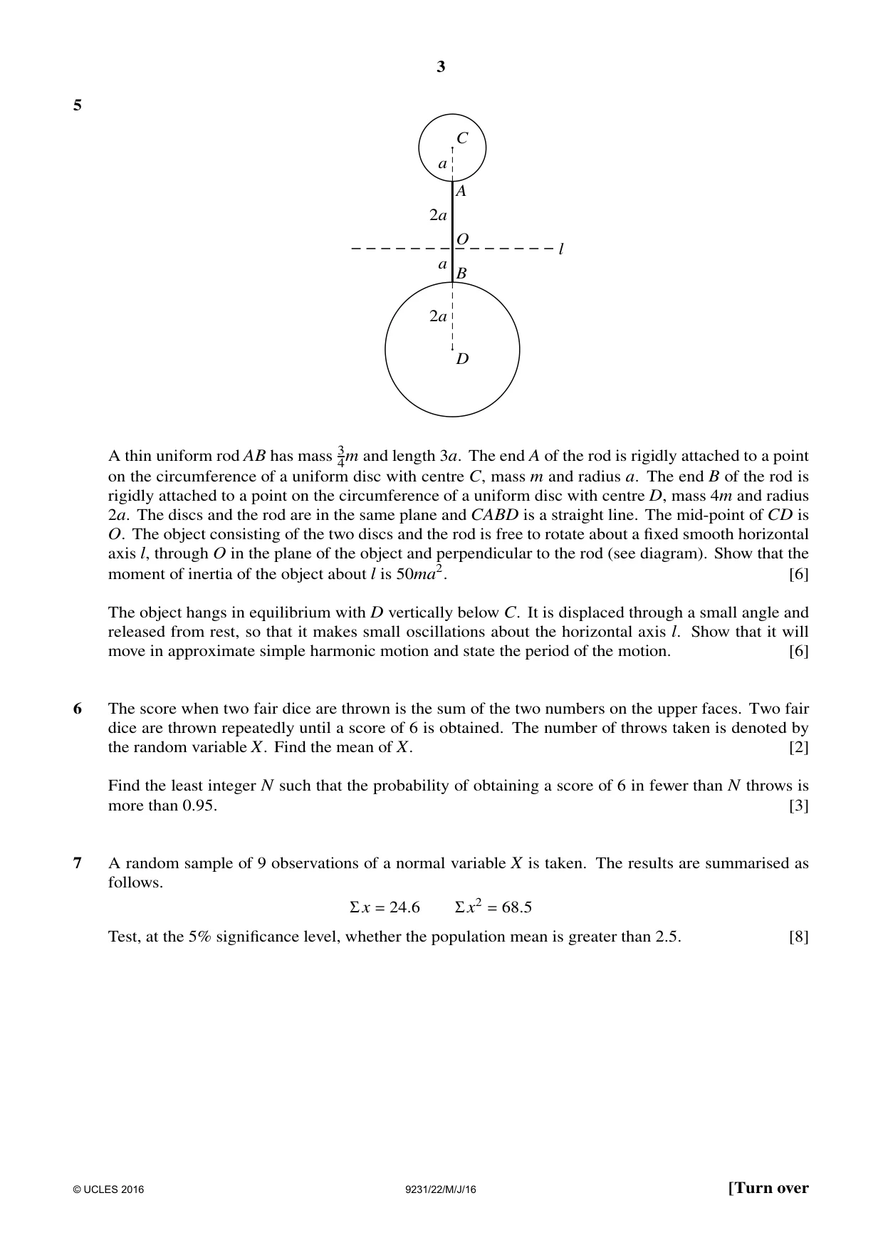 Cambridge A Level Mathematics - Further 9231 2016 May/June Paper 2 · Variant 2 question paper, page 3 of 8