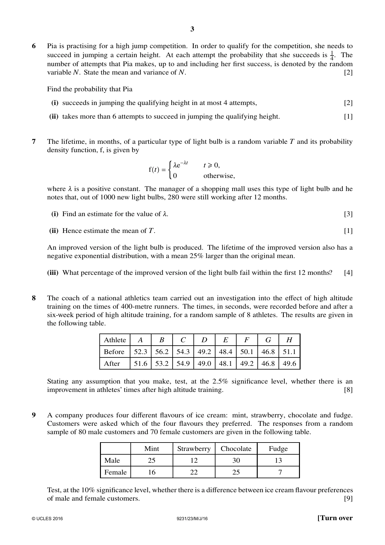 Cambridge A Level Mathematics - Further 9231 2016 May/June Paper 2 · Variant 3 question paper, page 3 of 8