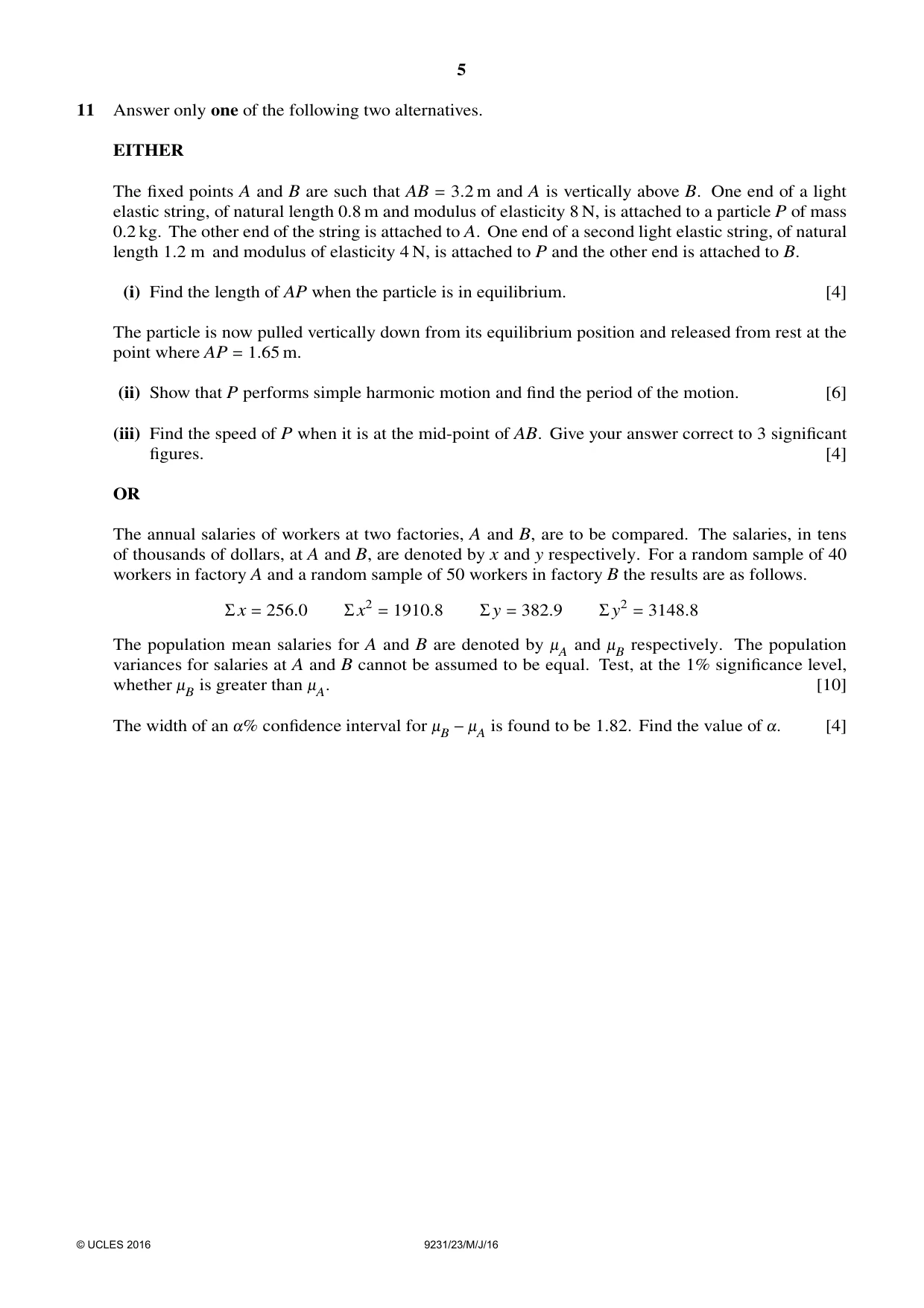 Cambridge A Level Mathematics - Further 9231 2016 May/June Paper 2 · Variant 3 question paper, page 5 of 8