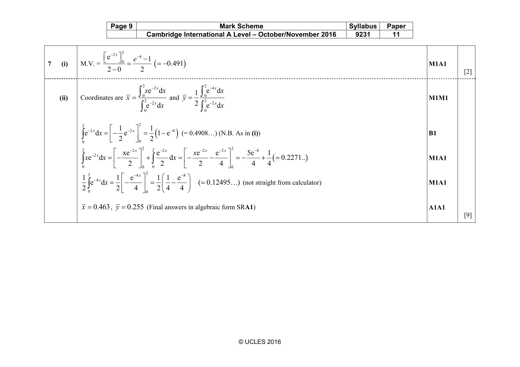 Mark scheme, page 9 of 15