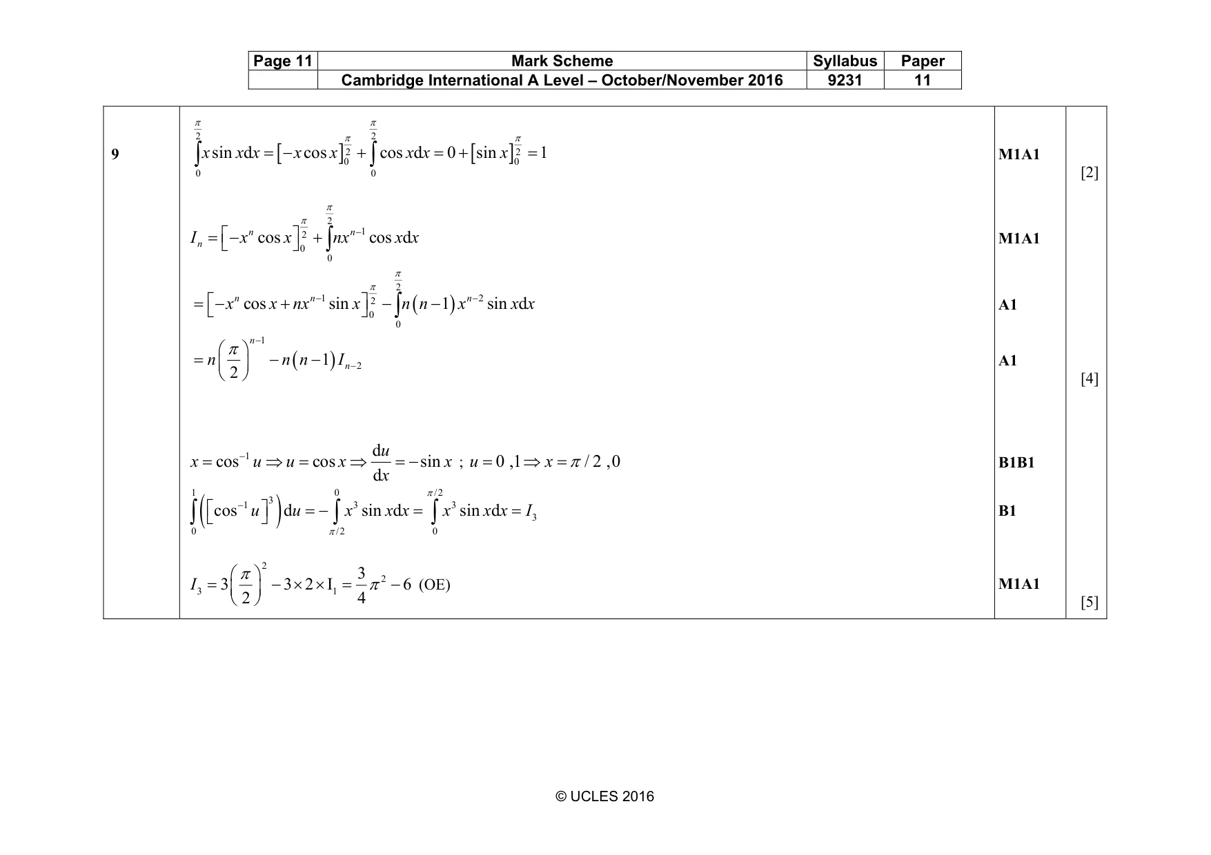 Mark scheme, page 11 of 15
