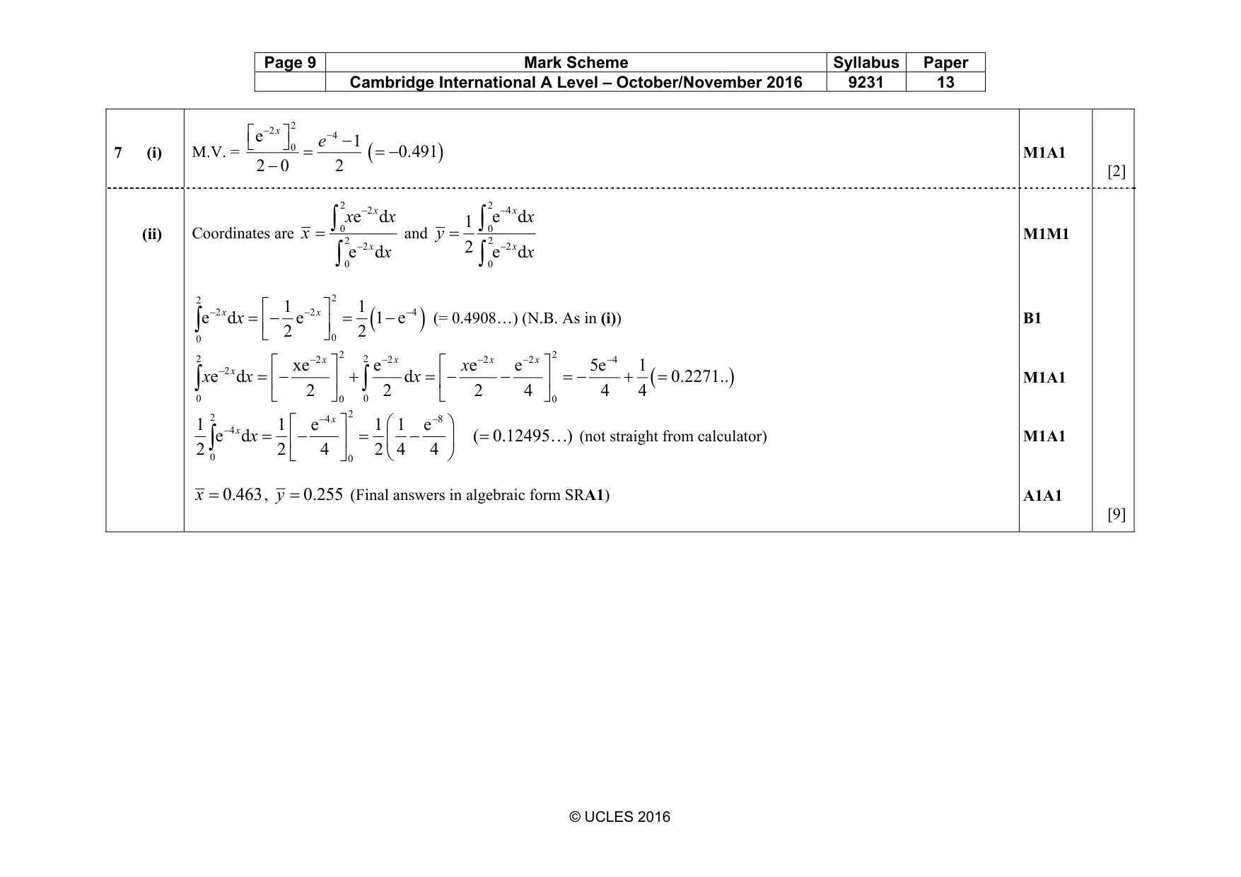 Mark scheme, page 9 of 15