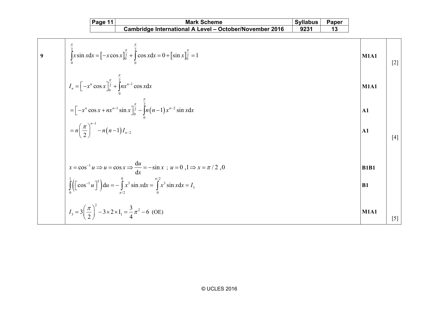 Mark scheme, page 11 of 15