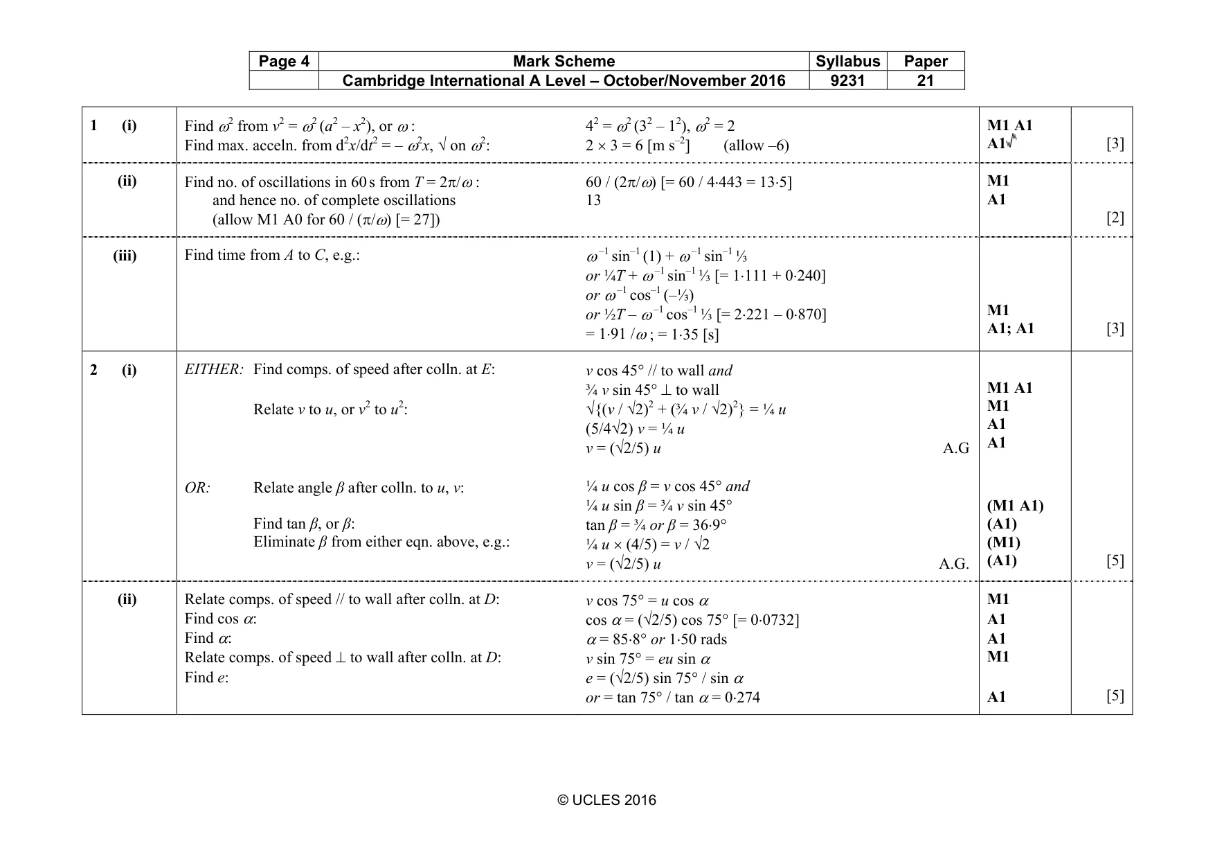 Mark scheme, page 4 of 11