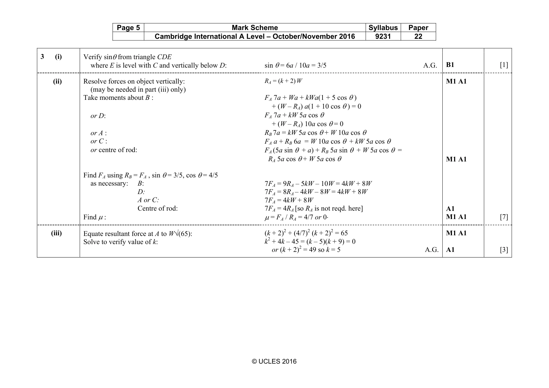 Mark scheme, page 5 of 11