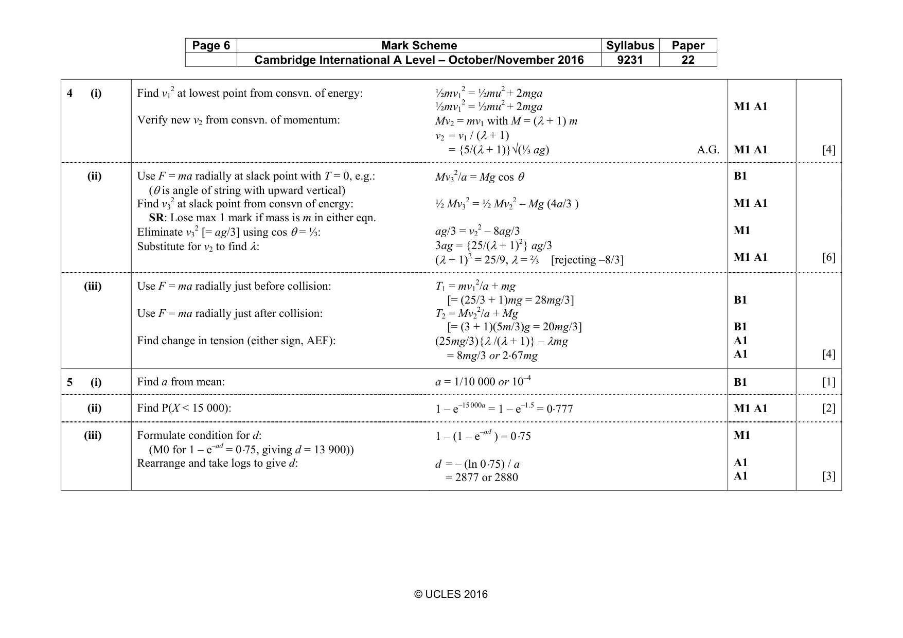Mark scheme, page 6 of 11