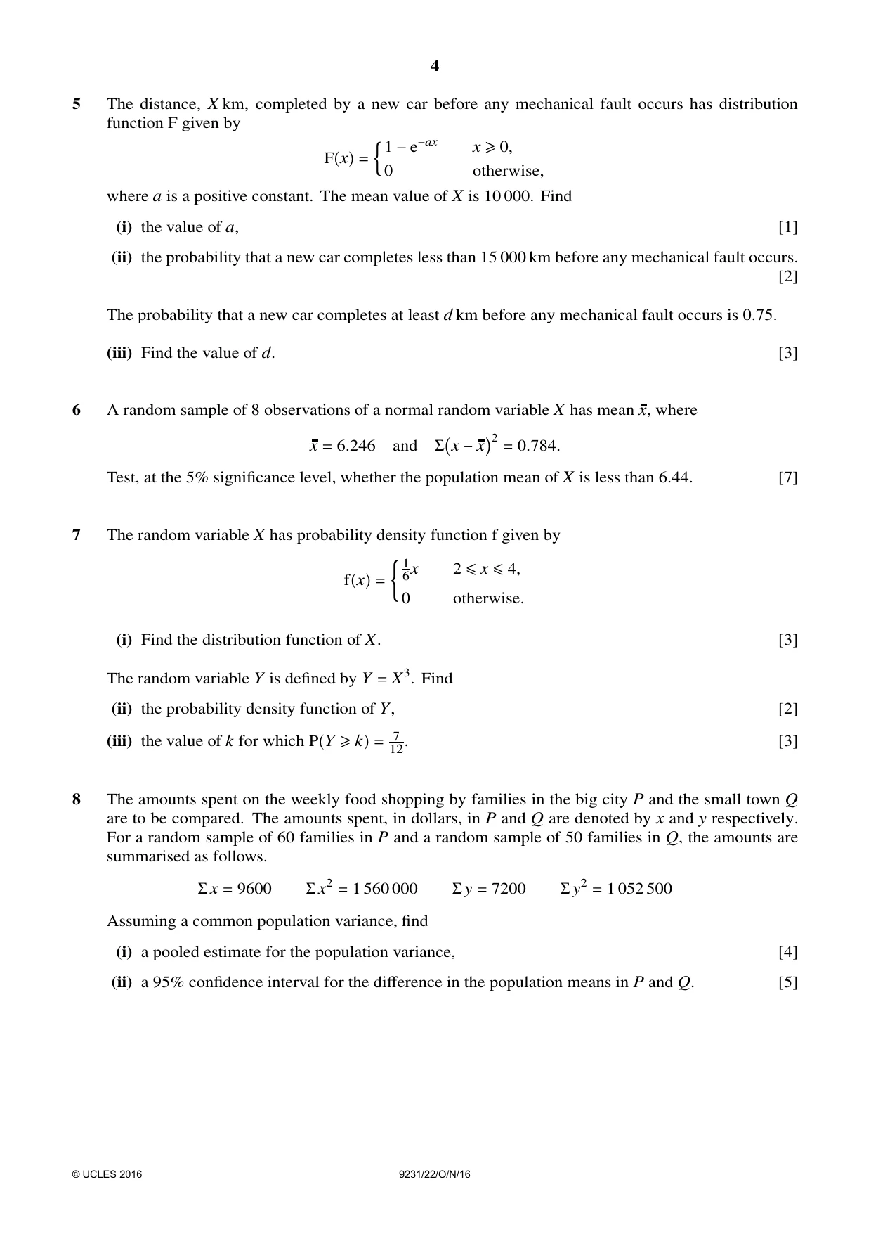 Cambridge A Level Mathematics - Further 9231 2016 Oct/Nov Paper 2 · Variant 2 question paper, page 4 of 8